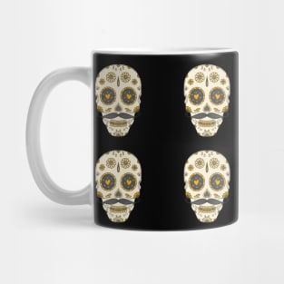 Beige Orange and yellow Day of the Dead Candy Skulls Mug